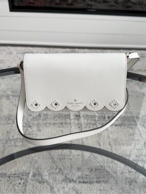 kate spade Magnolia Street White Scallop Trim Leather Crossbody